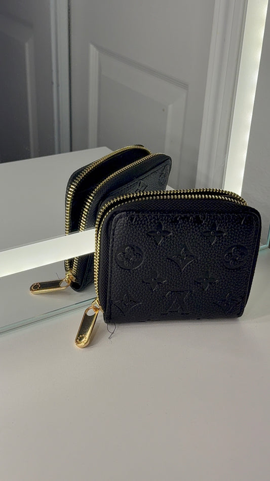 Black monogram wallet - ready to ship