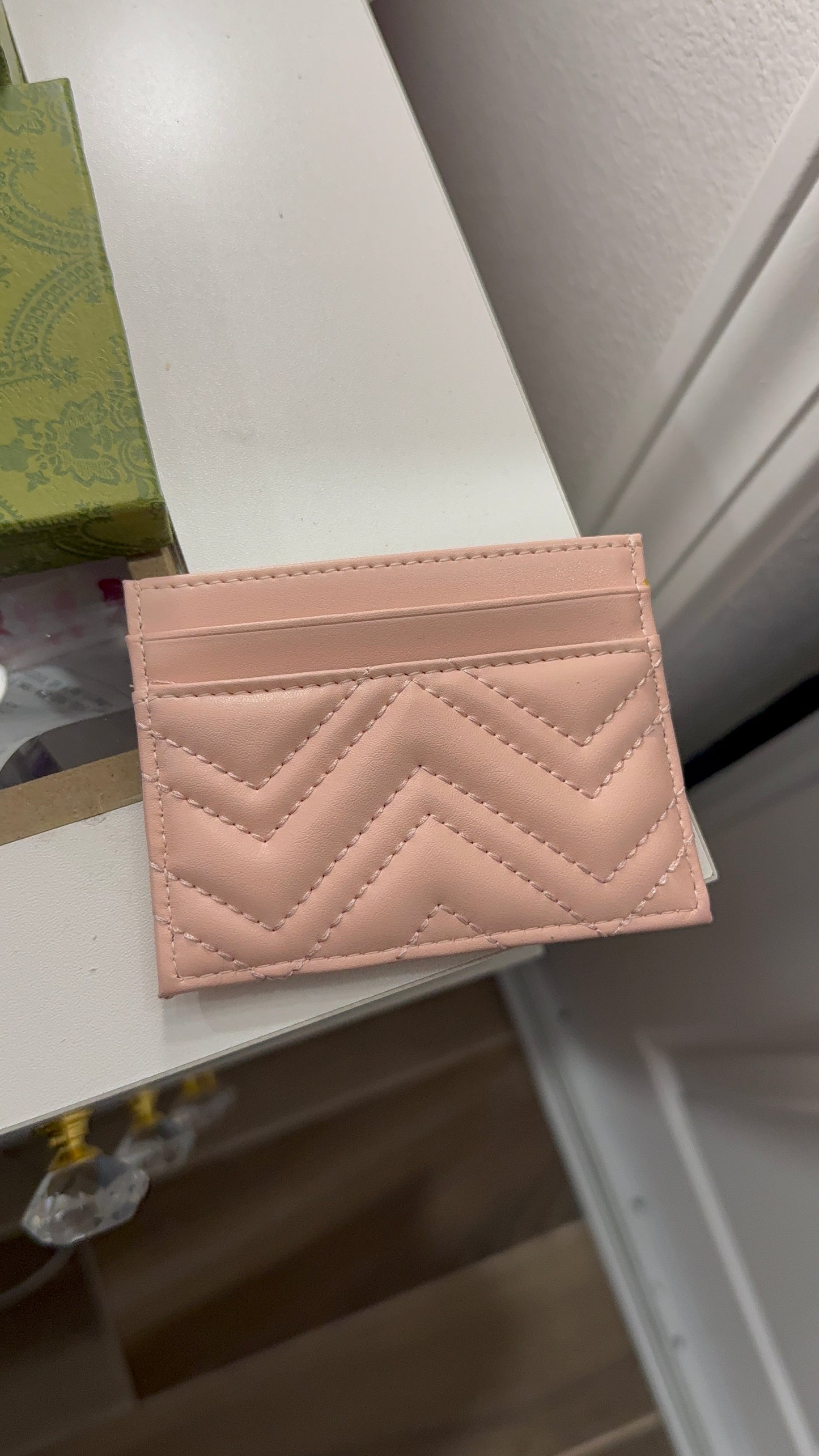 Pink GG card wallet