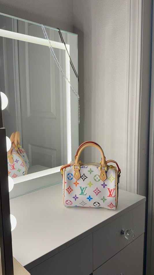 White monogram purse - ready to ship
