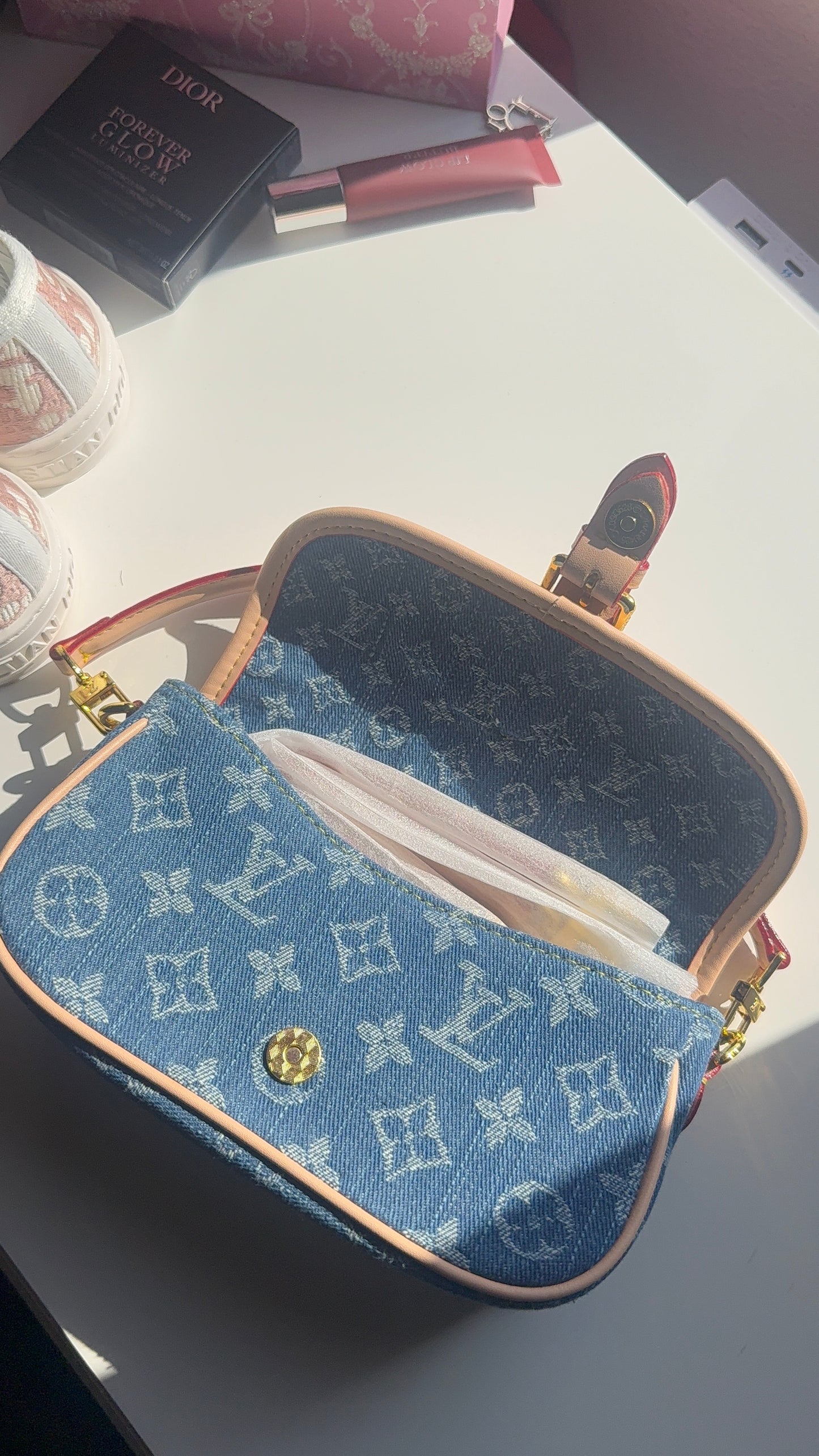 Mini denim purse