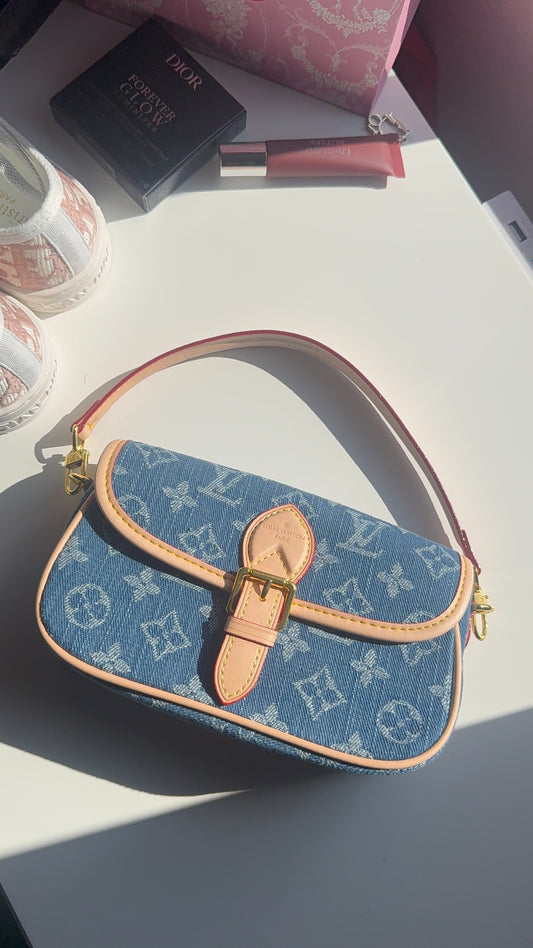Mini denim purse