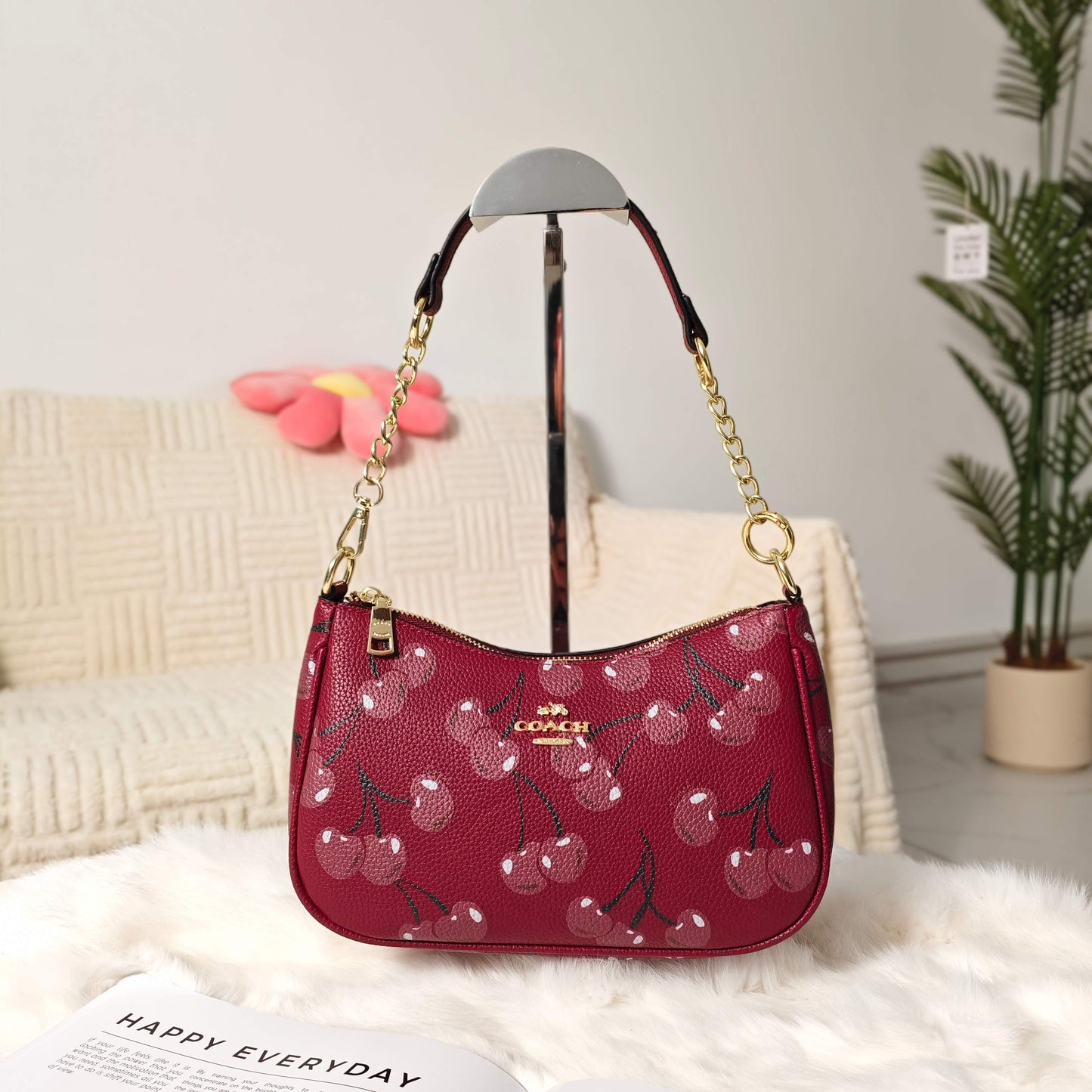 Red purse with cherry 🍒