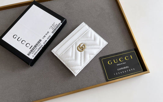 White GG card wallet