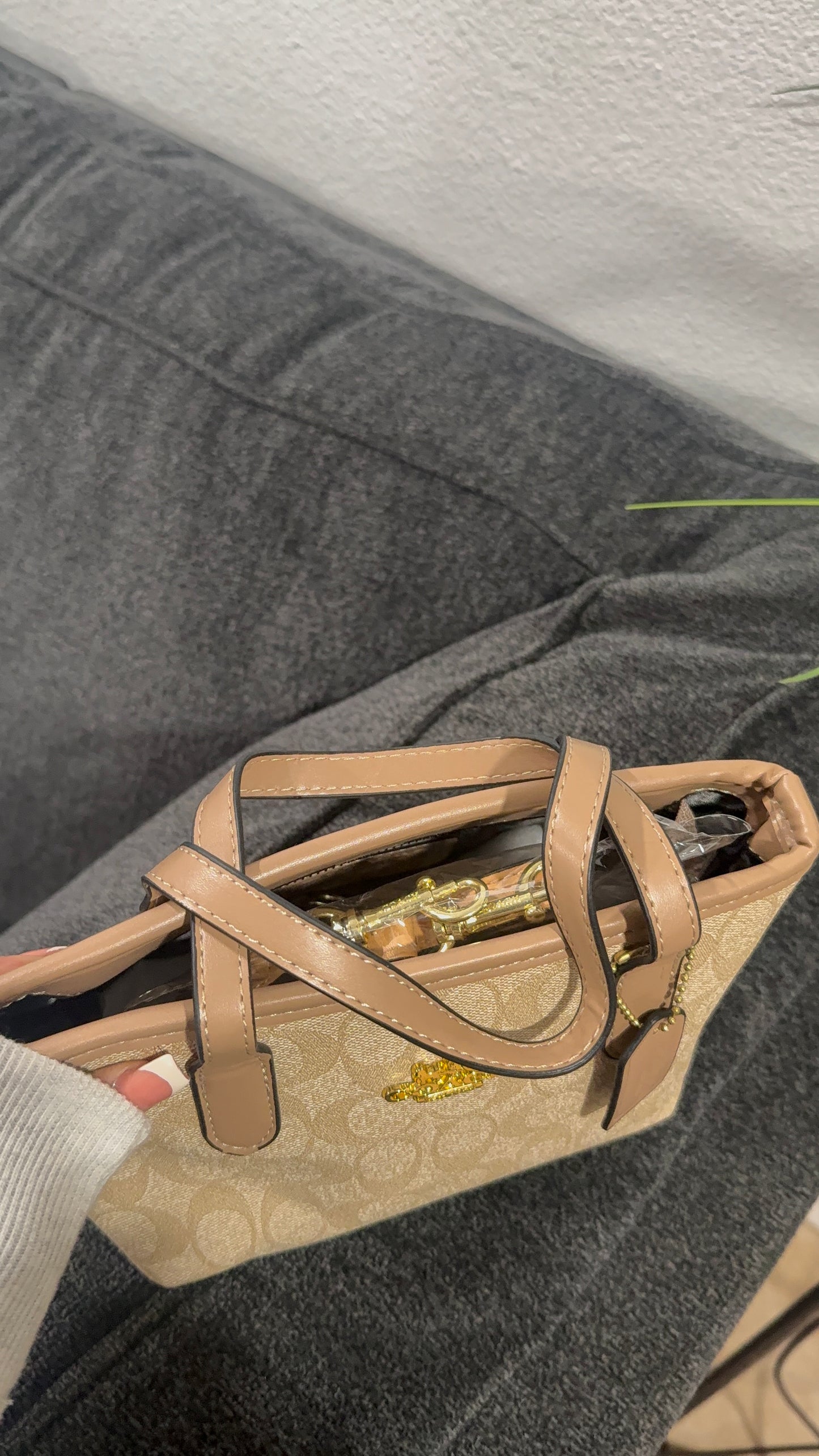 Small light brown purse