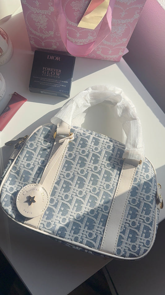 Blue monogram purse
