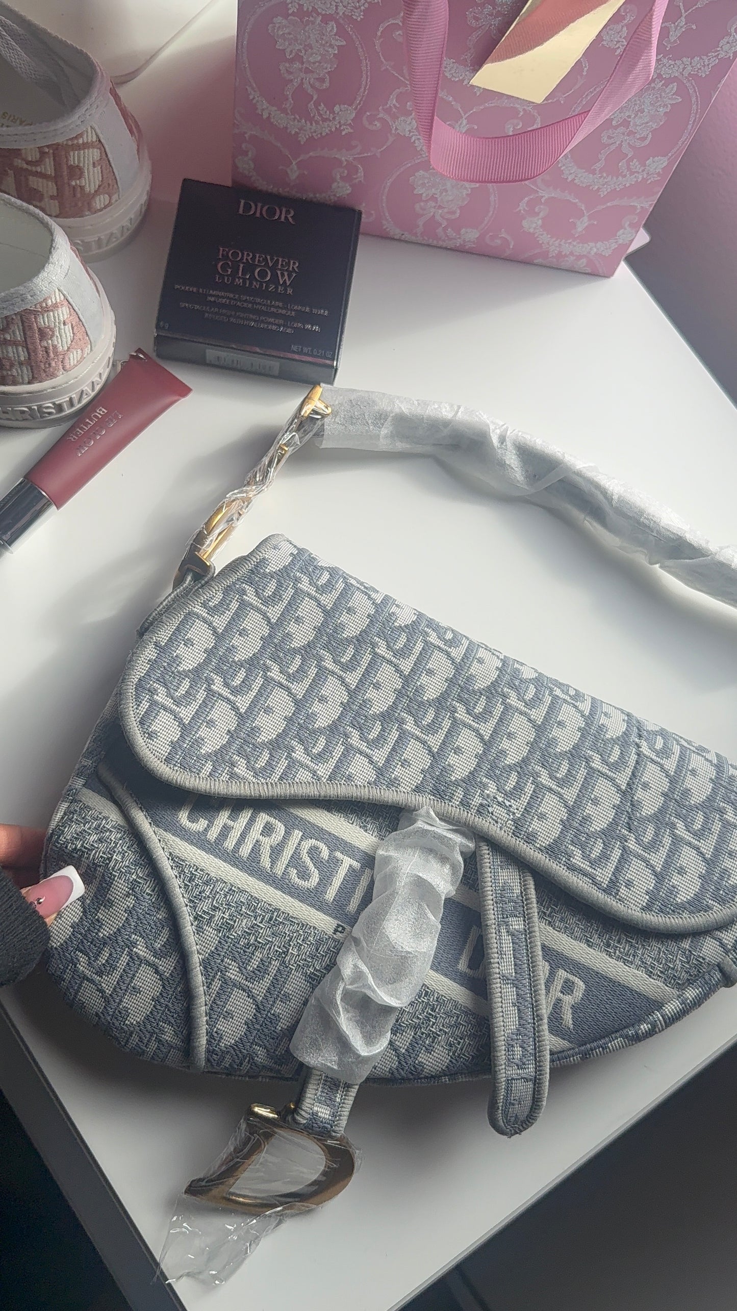 Jean blue saddle purse