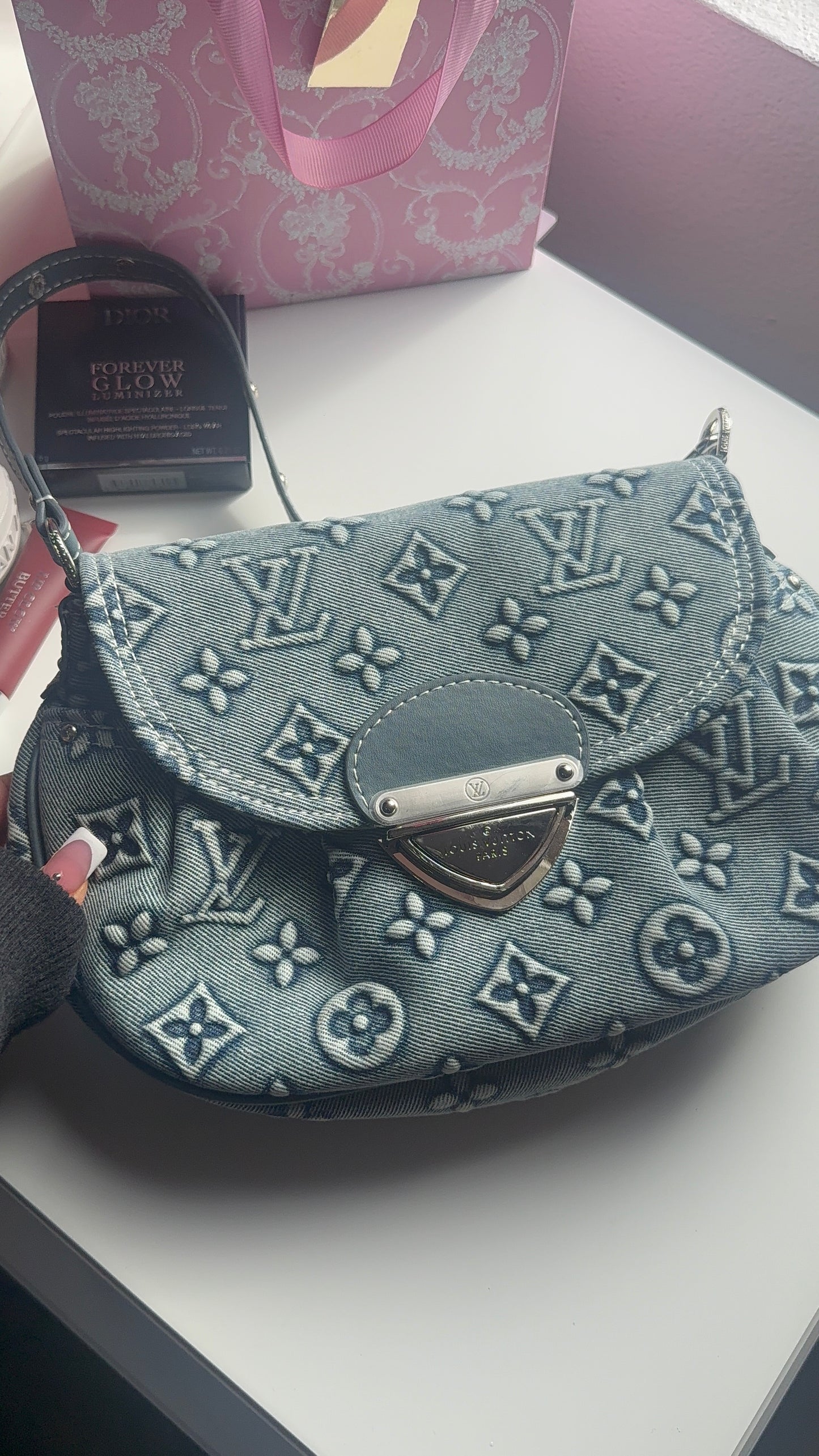 Vintage Jean blue purse