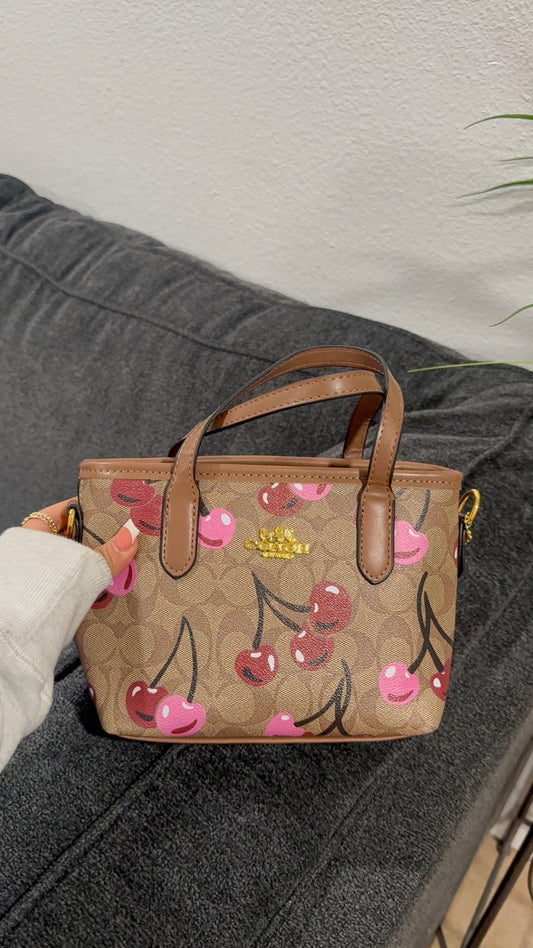 Small brown cherry purse