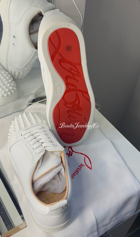 Unisex White red sole shoes