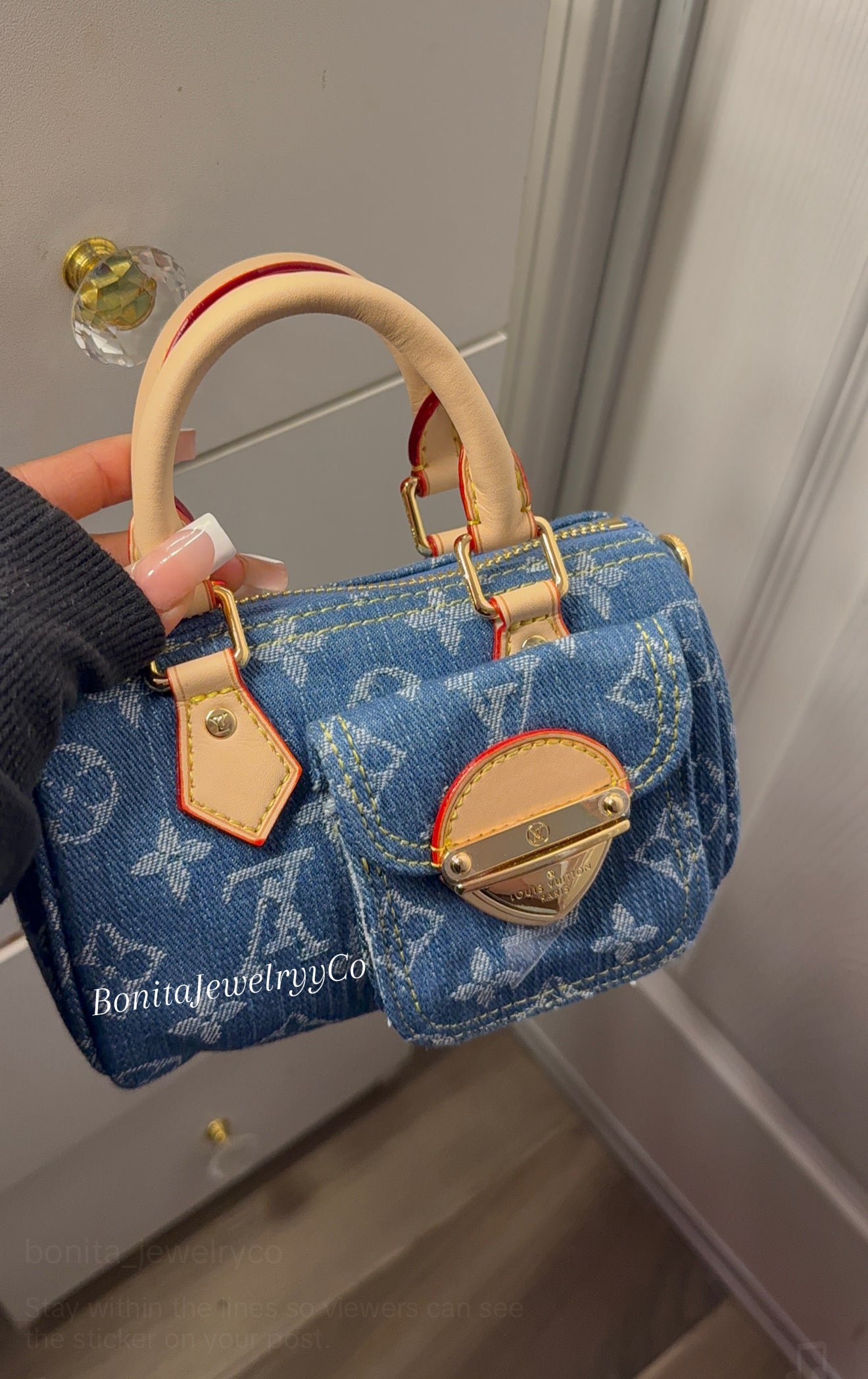 Blue hand bag without box