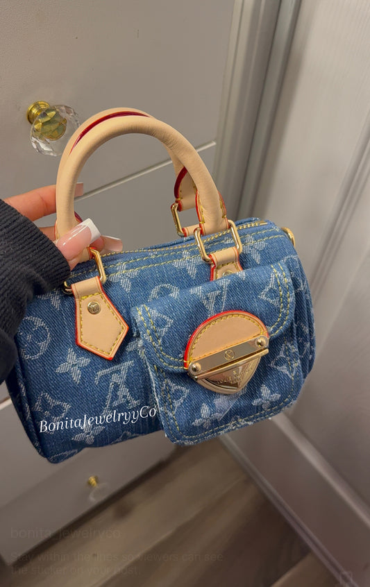 Blue hand bag without box