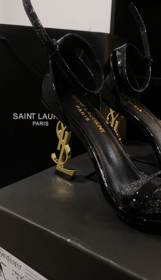 Black/gold heels