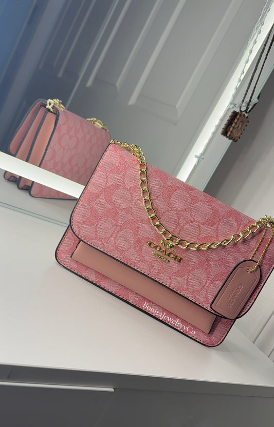 Pink cross body purse