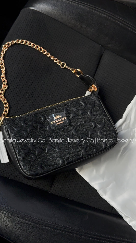 Black monogram purse