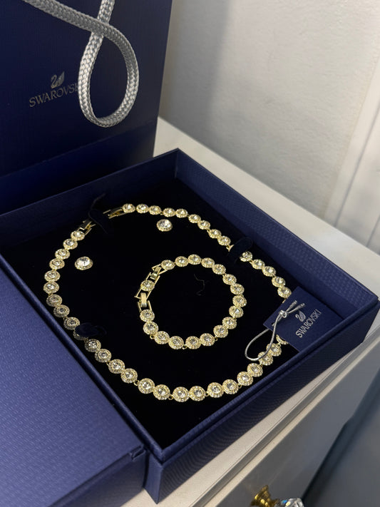 Angelic set of earrings , bracelet & necklace ( available in all colors )