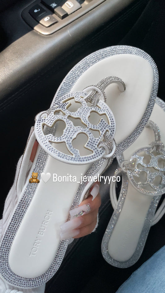 White sparkly sandals ( no box )